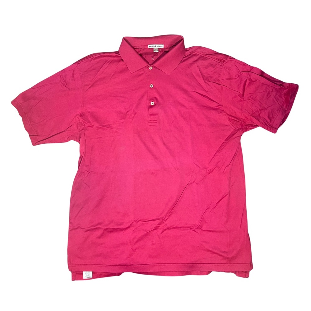 Peter Millar Red Crown Ease Solid Lisle Polo Nwd … - image 1